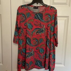 Elegant Paisley Long Sleeve Top